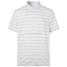 Men's Short Sleeve Striped T Shirt Moisture Wicking Performance Golf Polo Shirt